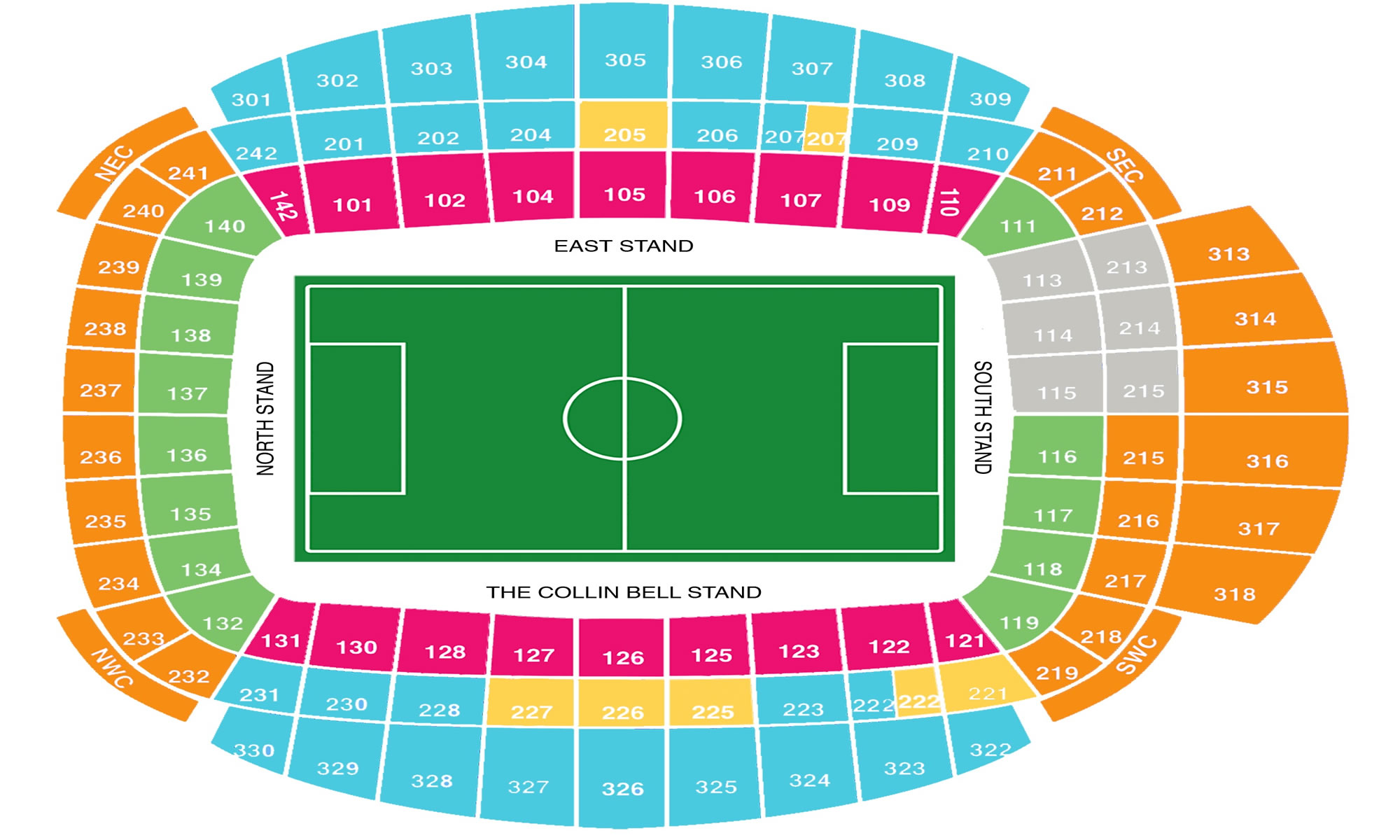 Etihad Stadium seating plan